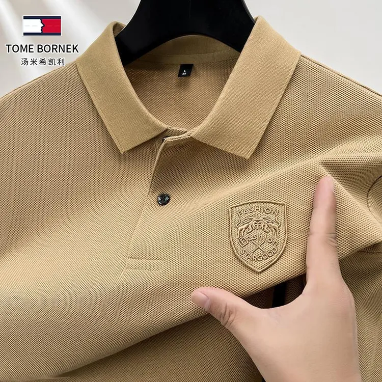 【轻奢品质】秋装上衣长袖t恤男士打底衫中年爸爸装Polo衫男潮秋款