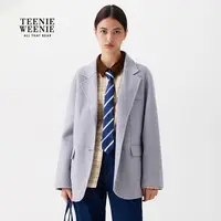 *TeenieWeenie小熊女毛呢外套25气质优雅西装翻领大衣TTJW258TCCB