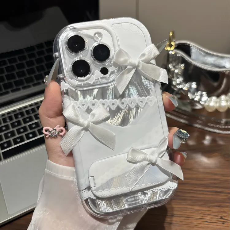 梦幻蝴蝶结支架适用苹果16手机壳iPhone15小米14vivoppo华为p70女