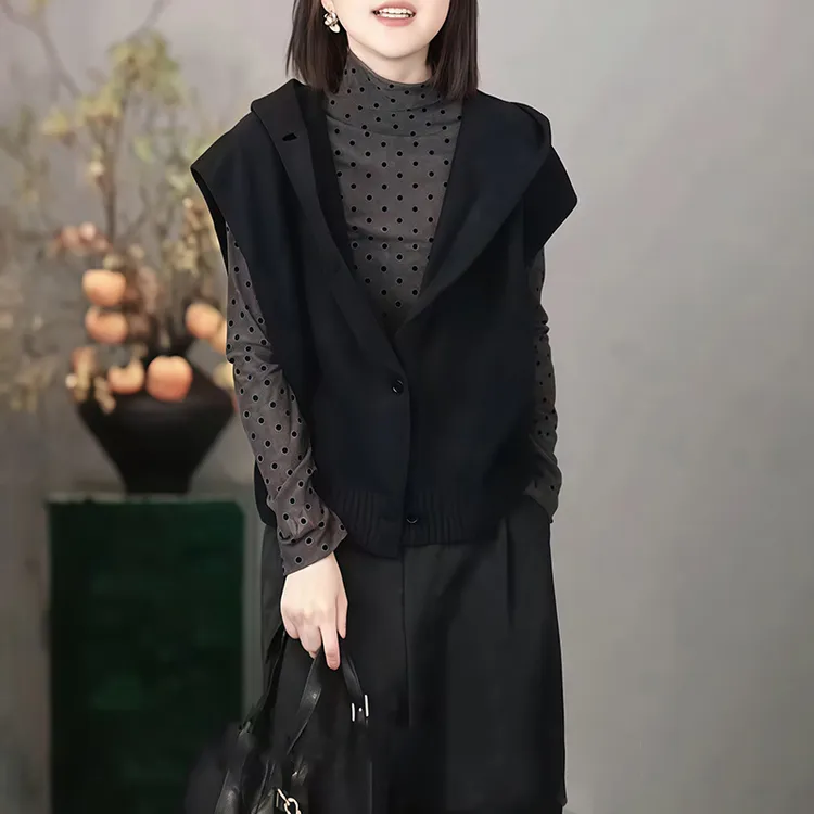 新款时尚洋气百搭女装套装复古波点长袖打底衫休闲时尚两件套