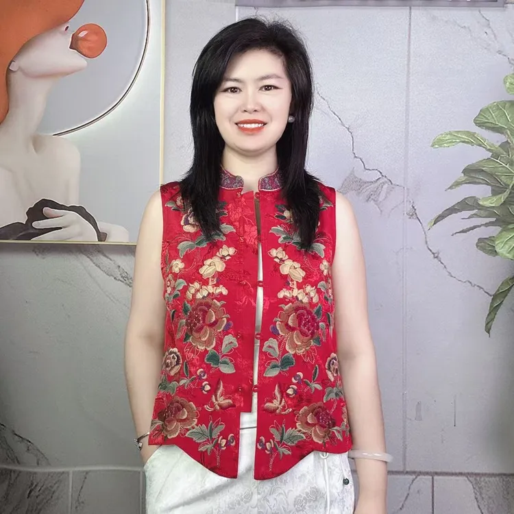 新款复古原创国风夏季马甲【百花盛开】优雅百搭时尚女士上衣女装