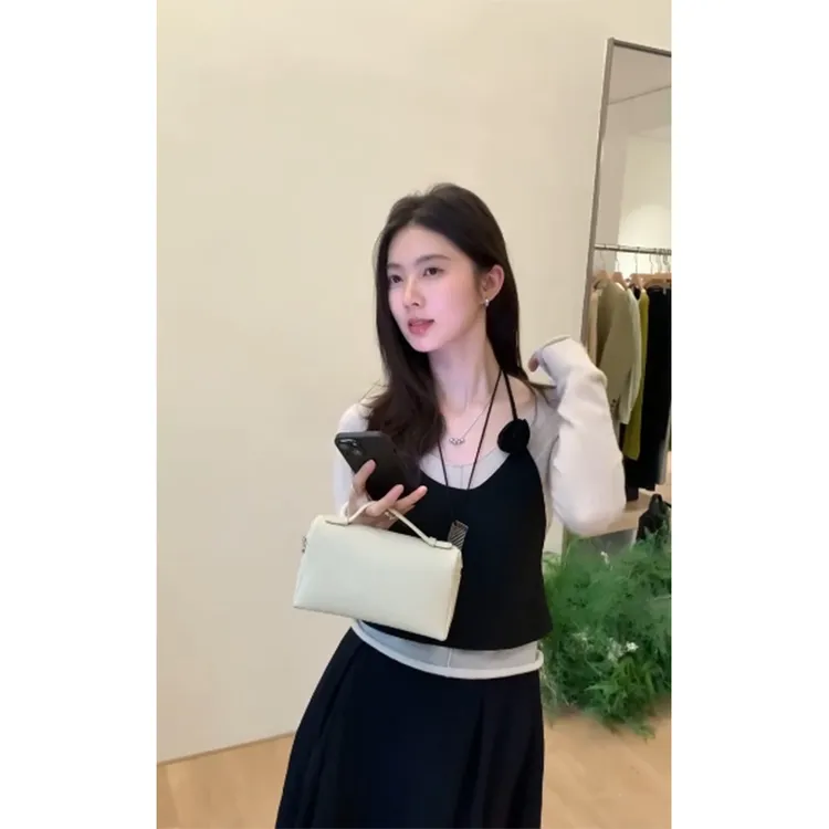 2025春季新款时尚韩系洋气减龄小众长袖上衣女高腰百搭显瘦半身裙