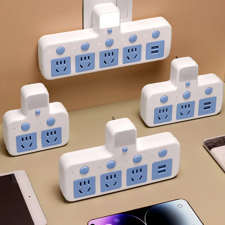 家用插头转换器一转多功能usb插排纯铜插座无线夜灯宿舍插板宿舍