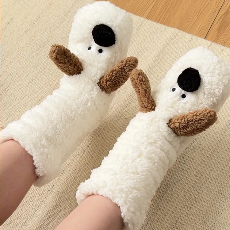 超厚地板袜子女秋冬季加绒加厚保暖防滑可爱卡通冬天睡眠居家长袜