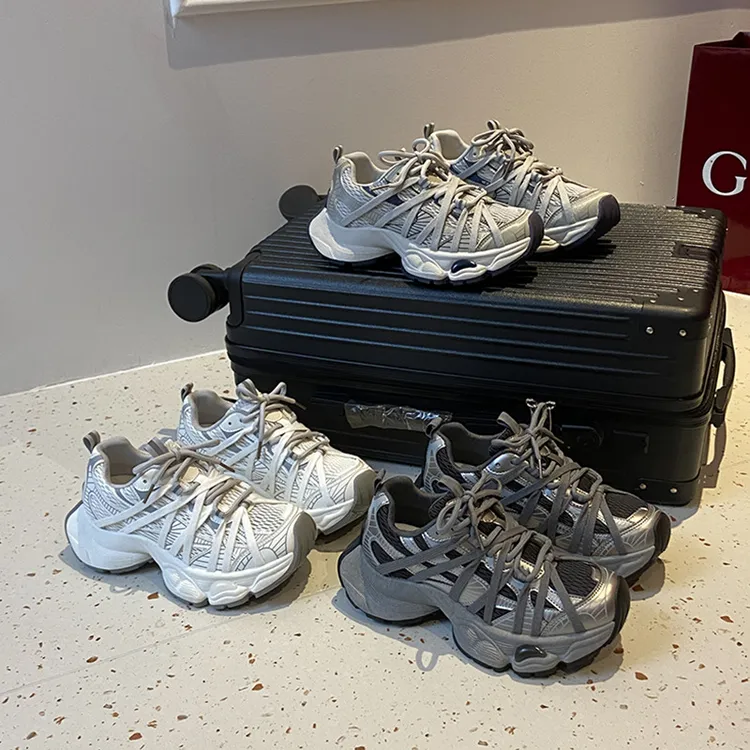 35-44码大码女鞋情侣老爹鞋新款厚底春夏透气网面薄款休闲运动鞋