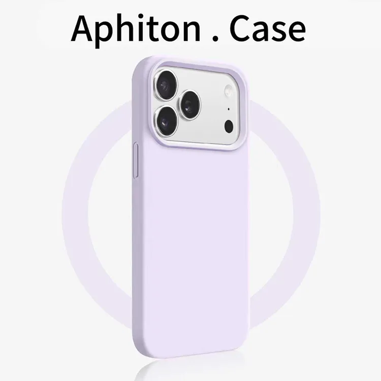奥菲顿淡紫纯色糯米壳适用苹果15/16/17promax手机壳iPhone14/13