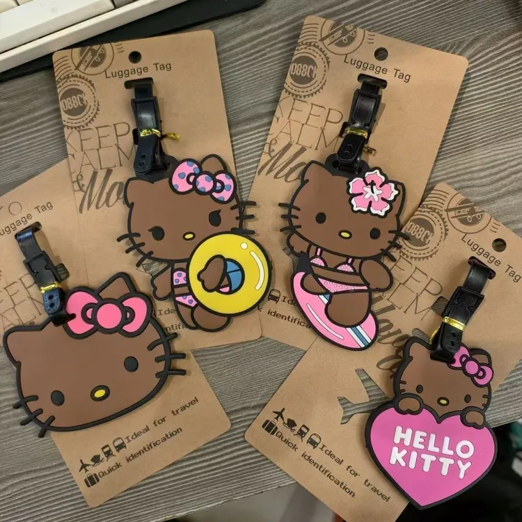 行李牌挂件登机牌KT可爱猫咪系列箱包防丢失吊牌旅行箱多功能便携