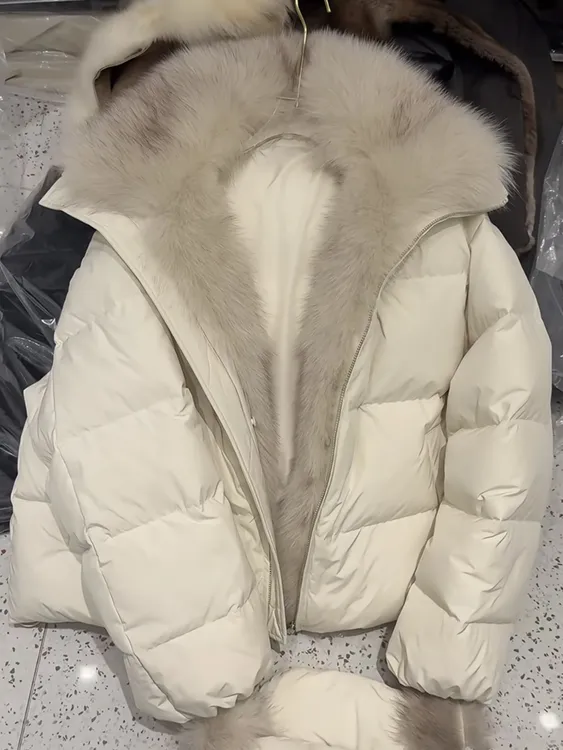 2025新款韩版冬季加厚毛毛外套女短款小个子高级感气质百搭羽绒服