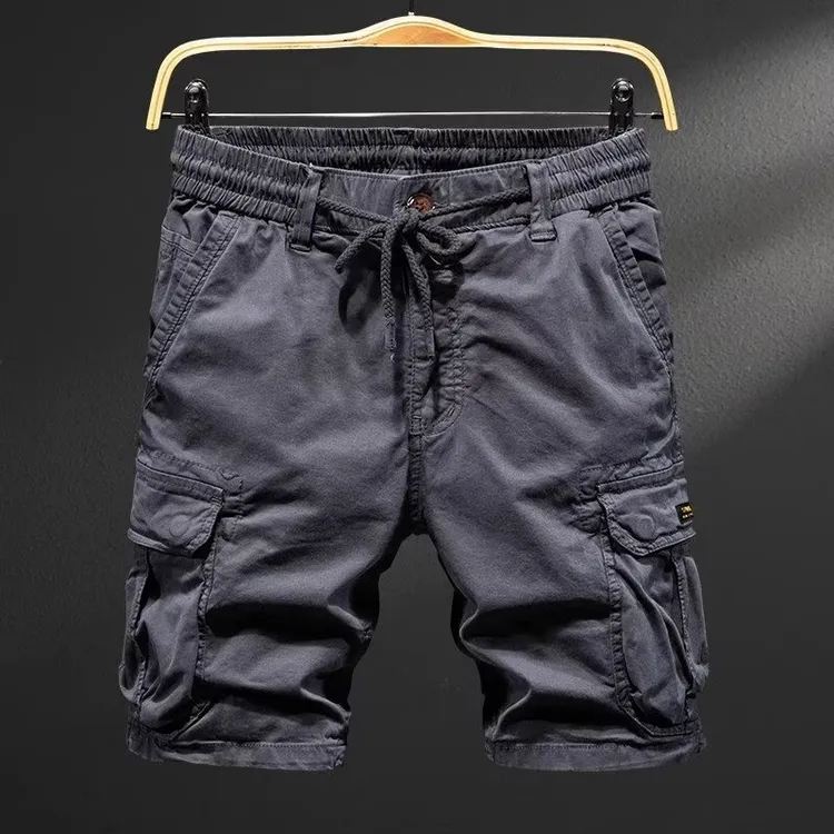 夏季新款短裤男宽松时尚工装五分中裤微弹力直筒卡其休闲裤DS
