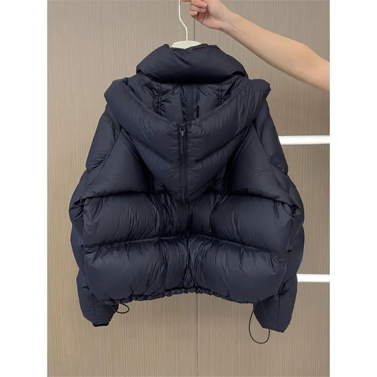 【冬季新款】保暖连帽服外套女2025冬季新女款复暮色水可调节领口