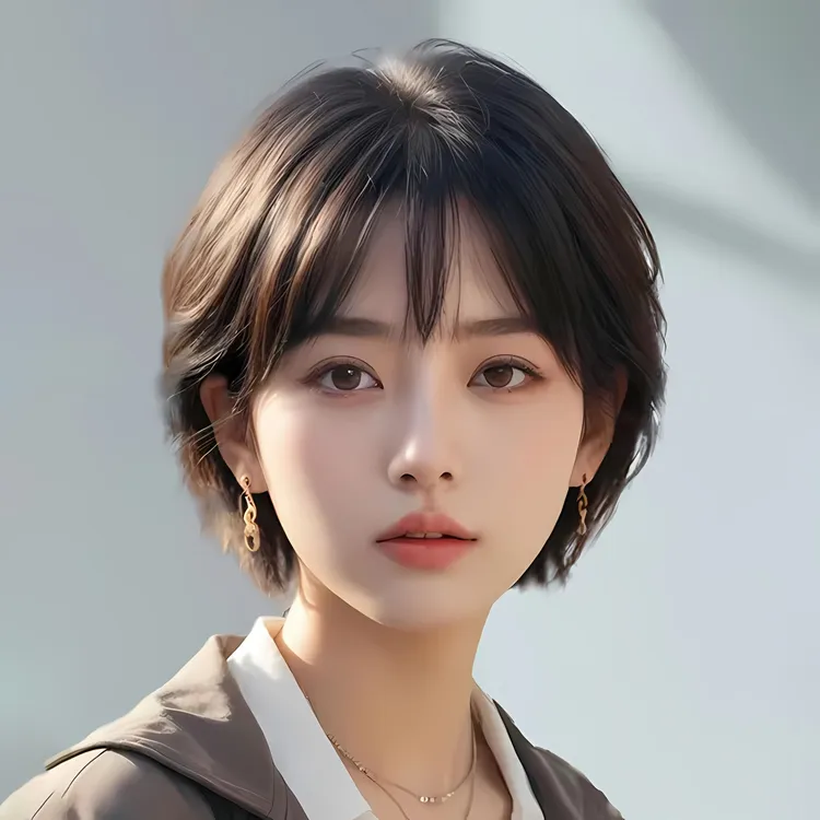 假发女短发全头套自然真发全真人发波波头蓬松气质光头整顶假发套