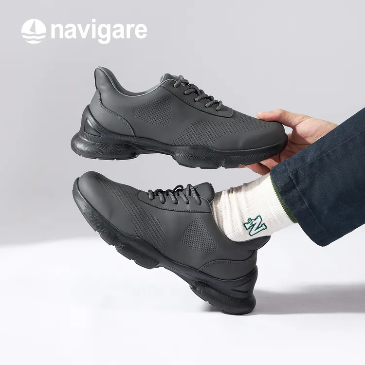 Navigare意大利男士简约软底舒适男款鞋子休闲运动鞋黑色轻便