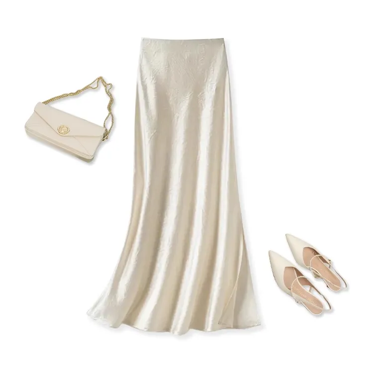 修身醋酸缎面半身裙2025年新款长款大版一步裙鱼尾裙气质时尚