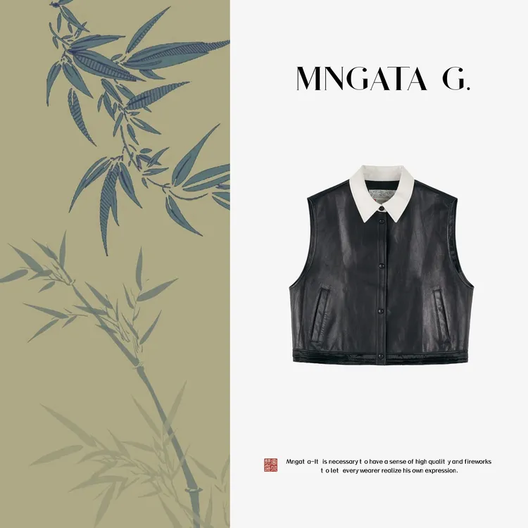 MNGATA G.宫小妍【山羊皮·秋分】秋冬新中式中国风羊皮马甲5052754