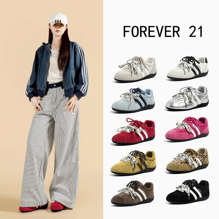 【双11好物】F21真皮女鞋内增高时尚赛车德训鞋女男鞋橡胶底情侣鞋