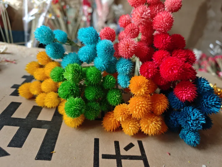 手工花干花草莓果千日红花店常备花材可适用多种花束搭配