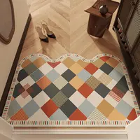 皮革入户门垫美式脚垫地垫复古裁剪家用防滑免洗耐用门口垫子地毯