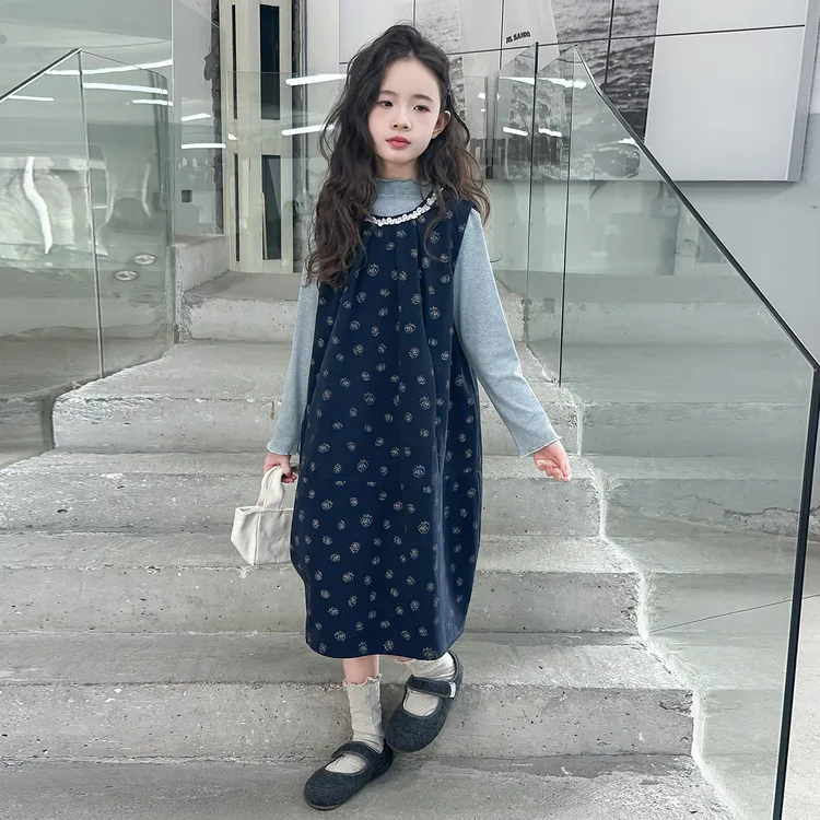 女童套装2025新款儿童洋气时髦春秋款中大童秋季女孩连衣裙两件套