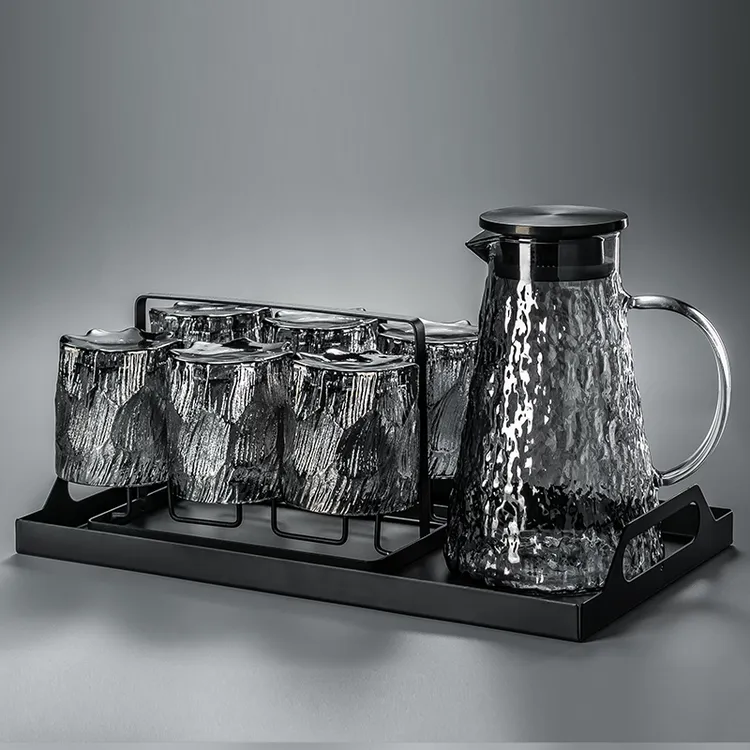 网红冰川杯纹玻璃杯子家用客厅家庭杯具冷水壶喝水待客耐热泡茶杯