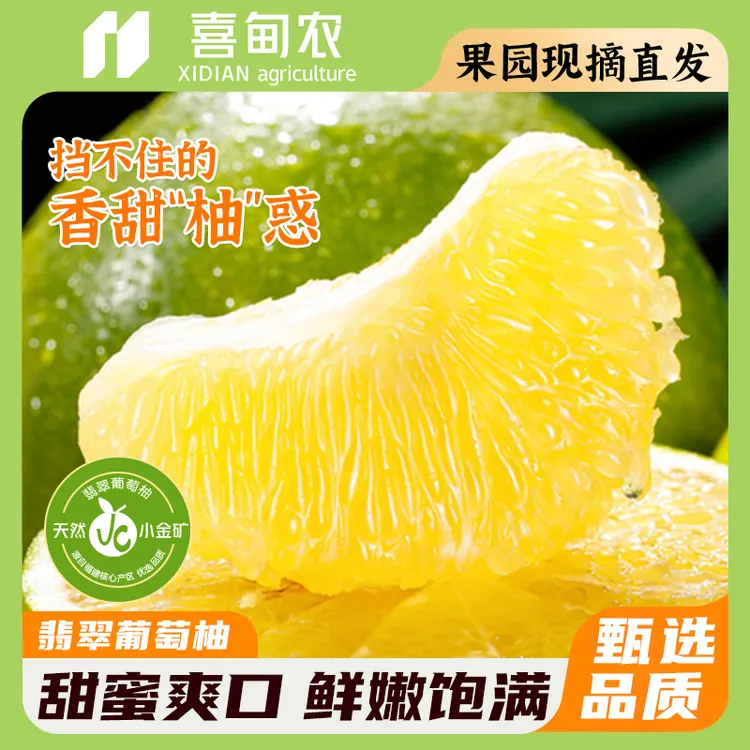 【喜甸农】翡翠葡萄蜜柚子精品礼盒装新鲜应季水果产地直发香甜多汁