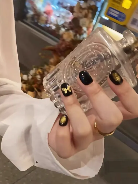 【蝴蝶罪魁】原创秋冬手工穿戴甲显白美甲高级感猫眼轻奢短甲穿戴式