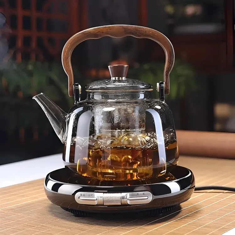 新款耐高温玻璃提梁壶泡茶壶明火加热电陶炉烧水壶耐热玻璃蒸煮壶