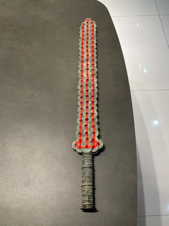 铜钱剑60厘米长红色