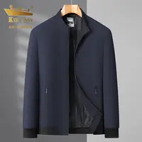 金盾夹克秋冬春季款薄款外套爸爸装牛奶丝五防商务男士外套