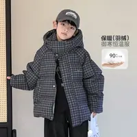 【极寒系列】男童羽绒服冬季可拆卸儿童中大童加厚格子外套511273O2