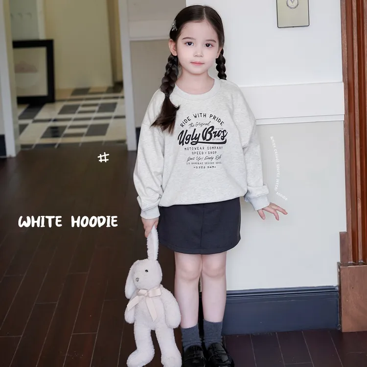 AnnieGirl秋季新款女童韩版小众设计感字母印花卫衣时髦2025秋款