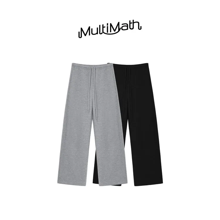 Multi Math香蕉卫裤430g/羊毛高腰阔腿垂显瘦慵懒弧形厚款抽绳裤