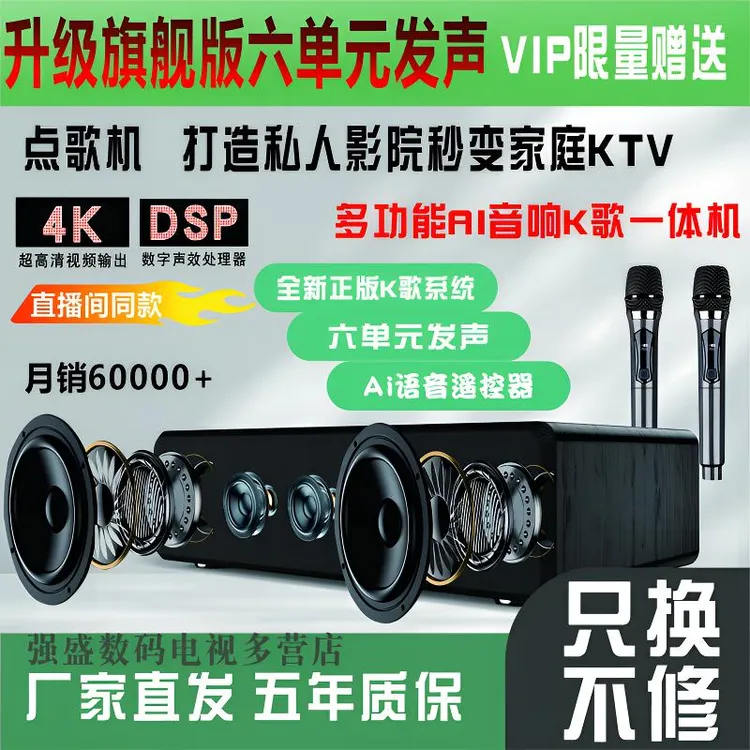 曼蒂克点歌机KTV音箱专业唱歌木质箱体大功率WIFI无线遥控器蓝牙