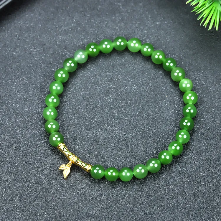 和田碧玉竹节手串