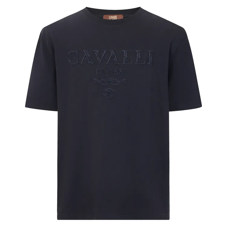 Cavalli Class26夏季新款圆领刺绣短袖T恤衣服半袖100棉RWC518