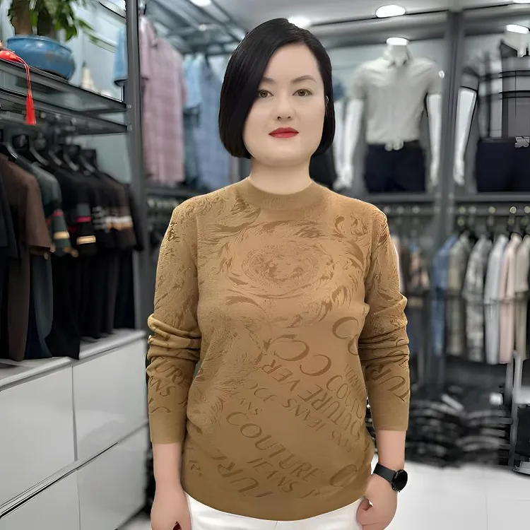 卡尔皮诺5507男士提花圆领针织长袖常规针织衫毛衣百搭秋冬打底衫