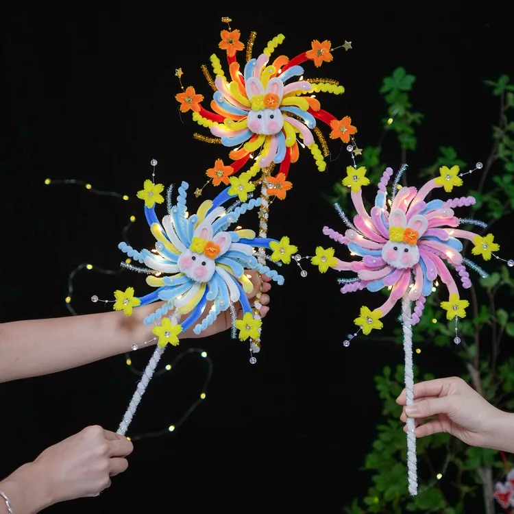 扭扭棒烟花手工课自制diy花束材料包幼儿园女生儿童创意生日礼物