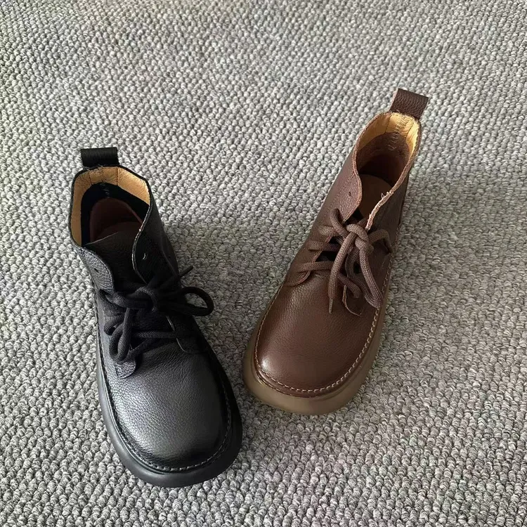 秋系带短筒修面皮秋冬马丁靴百搭软底靴子