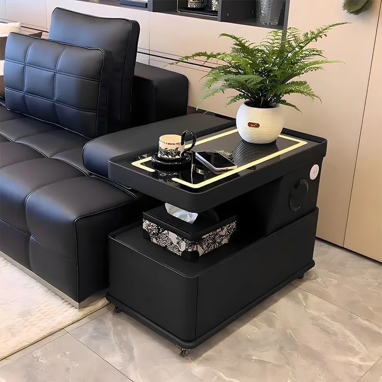 可移动智能茶几沙发边几推车小户型简约边柜轻奢意式客厅边柜