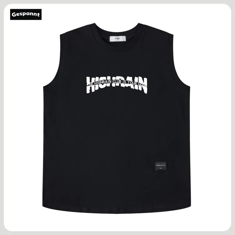 小袖口小领口运动坎肩背心夏季新款纯棉宽松无袖t恤中性男女同款