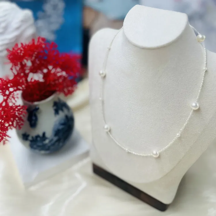 澳白满天星海水珍珠41-42cm18k镶嵌