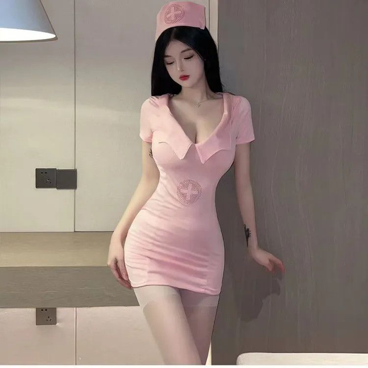 显瘦夏季气质连帽短裙连衣裙包臀制服技师辣妹维多利亚的秘密睡衣