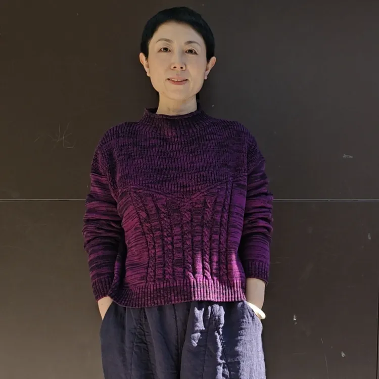 3716秋冬新款短款加厚半高领套头撞色拼织针织衫衣长49胸围120