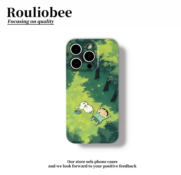 绿油油草地小新适用苹果16promax手机壳iPhone15华为oppo小米vivo