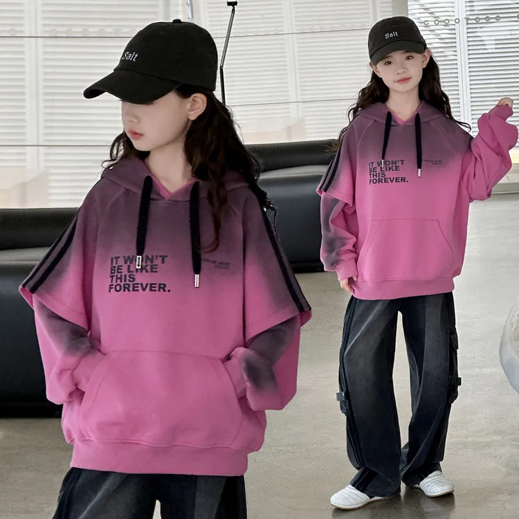 女童儿童秋季2025新款休闲时尚连帽卫衣潮款春秋款童装网红上衣酷