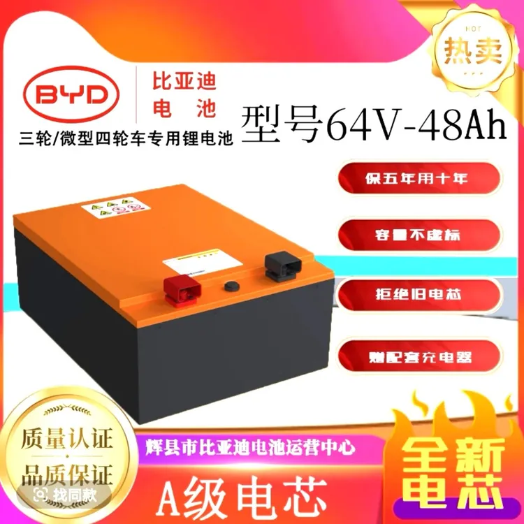 BYD比亚迪64V48Ah锂电池适配电动三/四轮车含充含表三轮