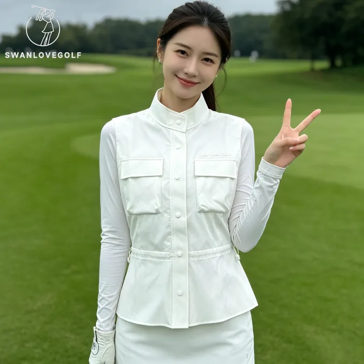 高尔夫服装女马甲背心无袖时尚韩版夏季防晒速干透气收腰运动上衣