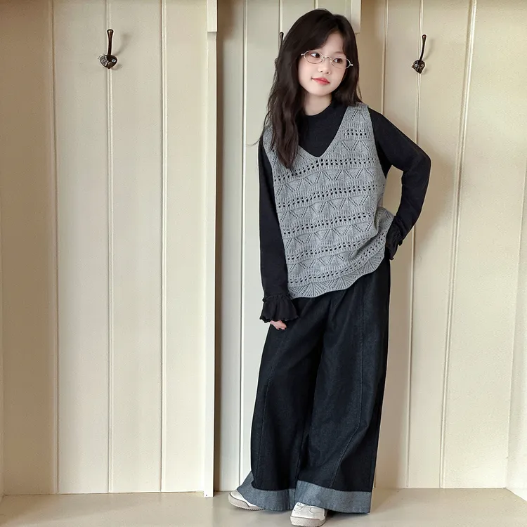 女童秋季套装2025新款洋气时尚高品质三件套6-12岁中大童秋款衣服