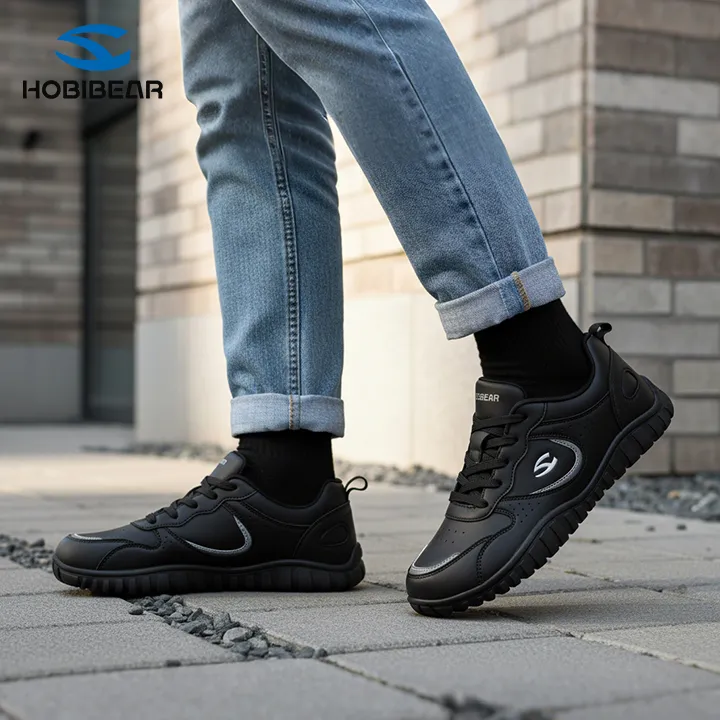 HOBIBEAR男鞋2025秋季户外宽楦赤足鞋男士休闲通勤宽头运动女鞋