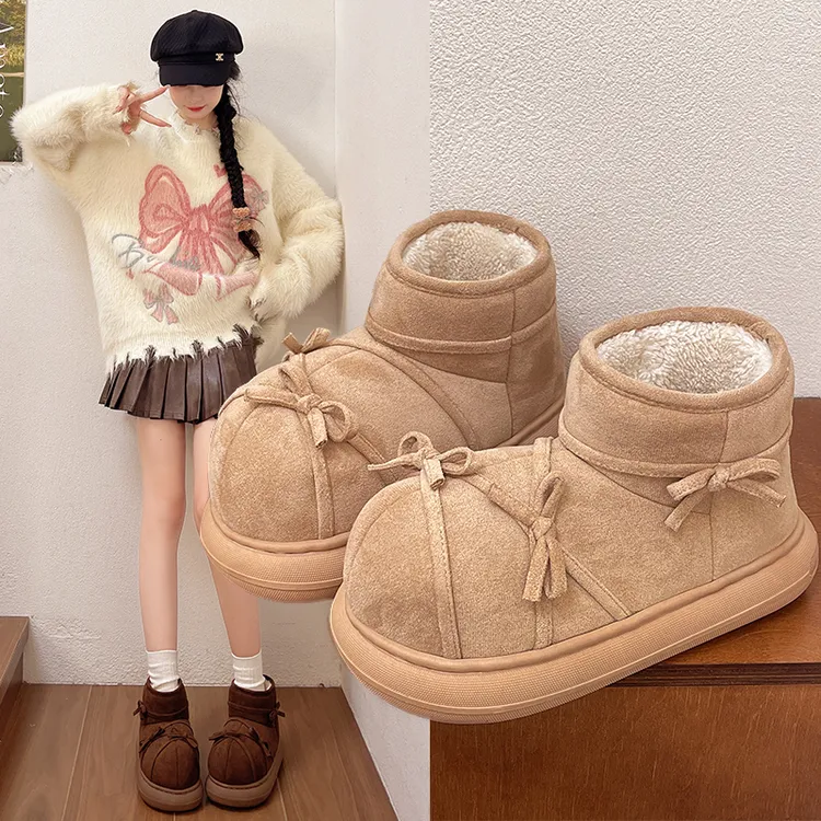 暖之缘 棉拖鞋女款经典绒感靴保暖室内家居外穿全包拖鞋2025新款