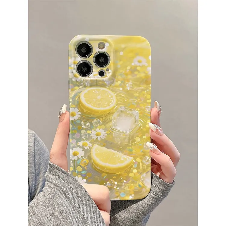 菲林软壳防摔冰块柠檬适用苹果16华为reno14小米15vivox200 1加
